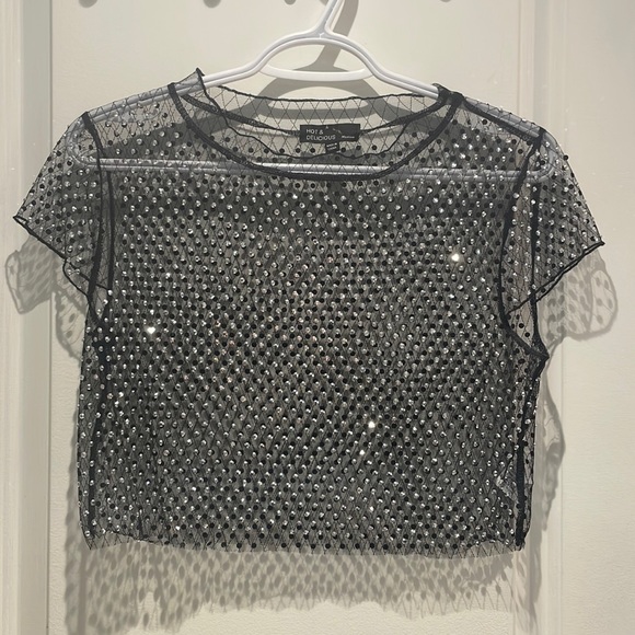 mesh sequin crop top 💎 - Picture 1 of 9
